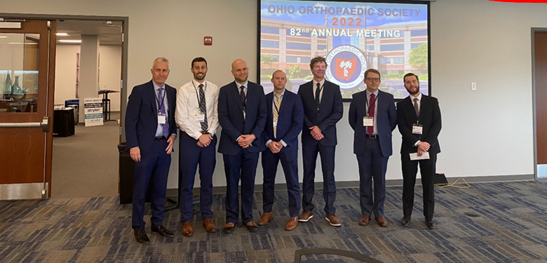 Ortho Residents 2022 UC Orthopaedic Surgery Residents 2nd, 3rd and 4th from the left: Jack Buchan MD, Andrew Steffensmeier MD and Zachary Crawford MD and 6th from the left: Brendan Southam MD.
