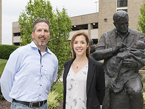 Image of 2017 Sabin Fellow, Amy Rossi, with Dr. David Hildeman